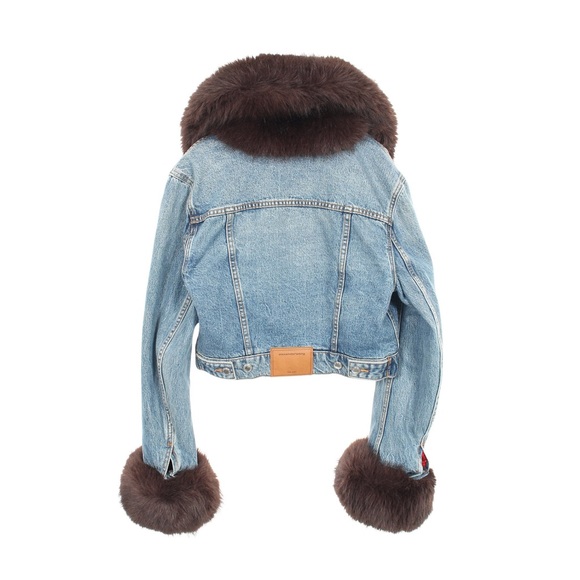 Alexander Wang Denim Jacket with Faux Fur Collar & Cuffs – Size M - Picture 2 of 15